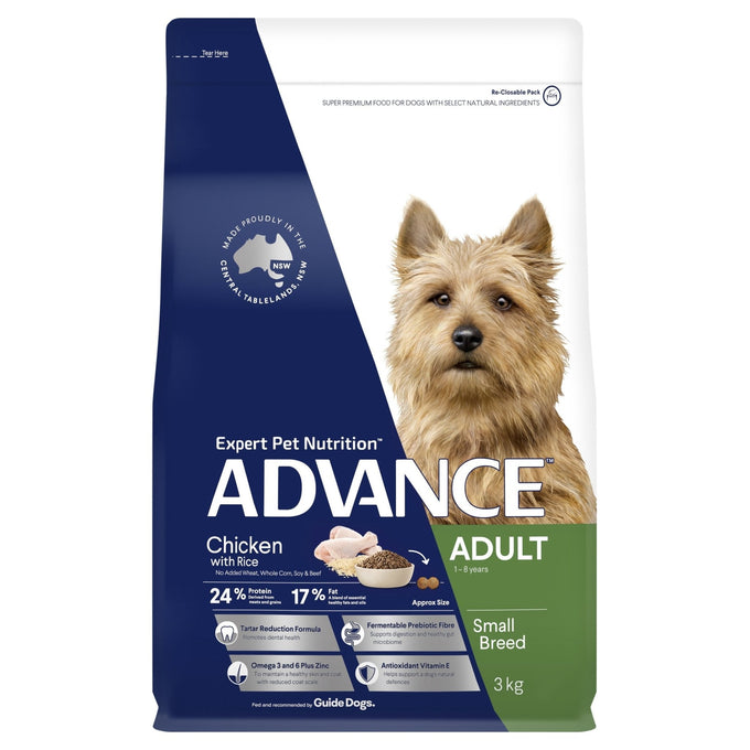 ADVANCE Small Adult Dry Dog Food Chicken with Rice - Just For Pets Australia