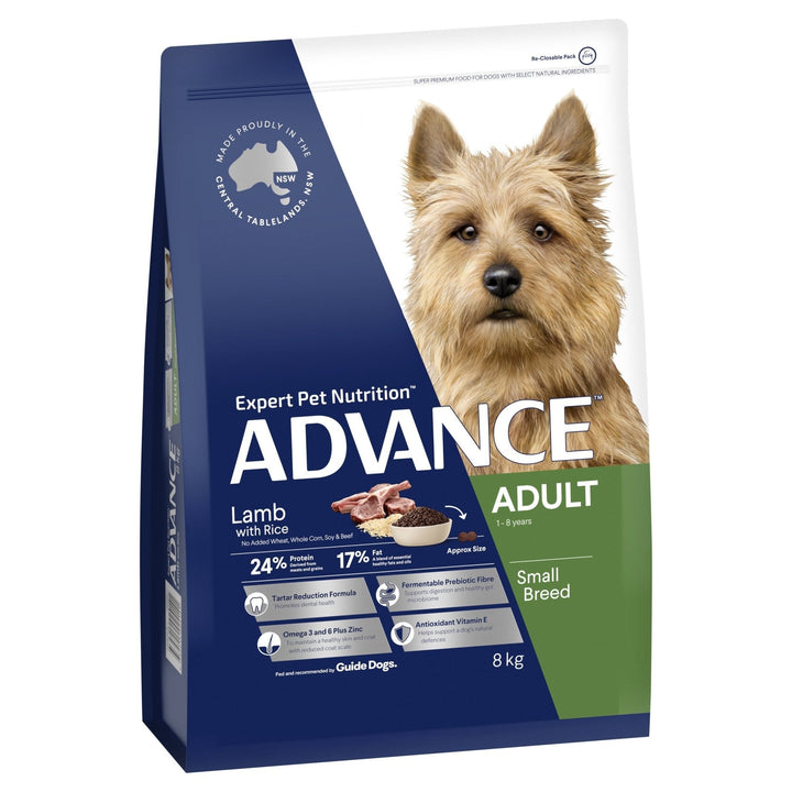 ADVANCE Small Adult Dry Dog Food Lamb with Rice - Just For Pets Australia