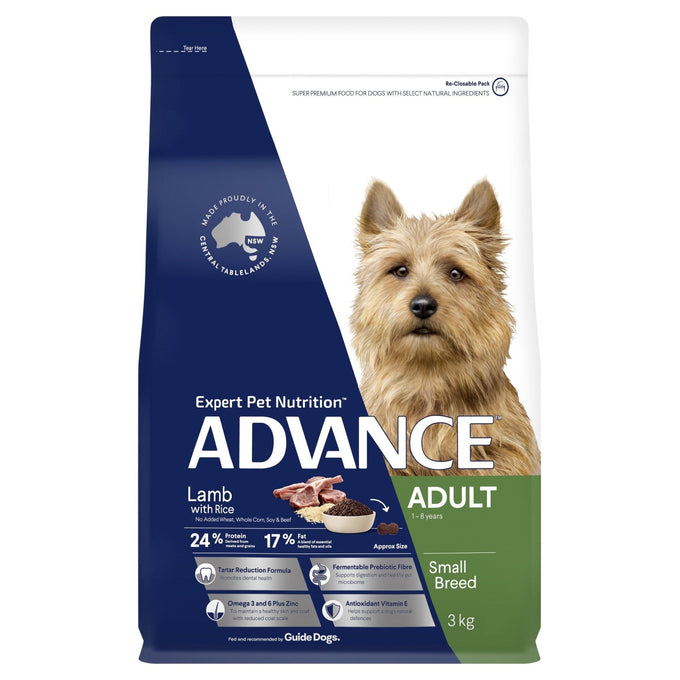 ADVANCE Small Adult Dry Dog Food Lamb with Rice - Just For Pets Australia