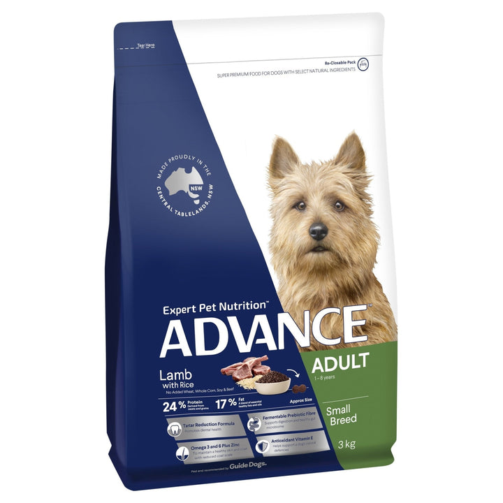 ADVANCE Small Adult Dry Dog Food Lamb with Rice - Just For Pets Australia
