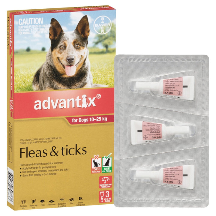 Advantix Fleas & Ticks For Dogs 10 - 25kg - Just For Pets Australia