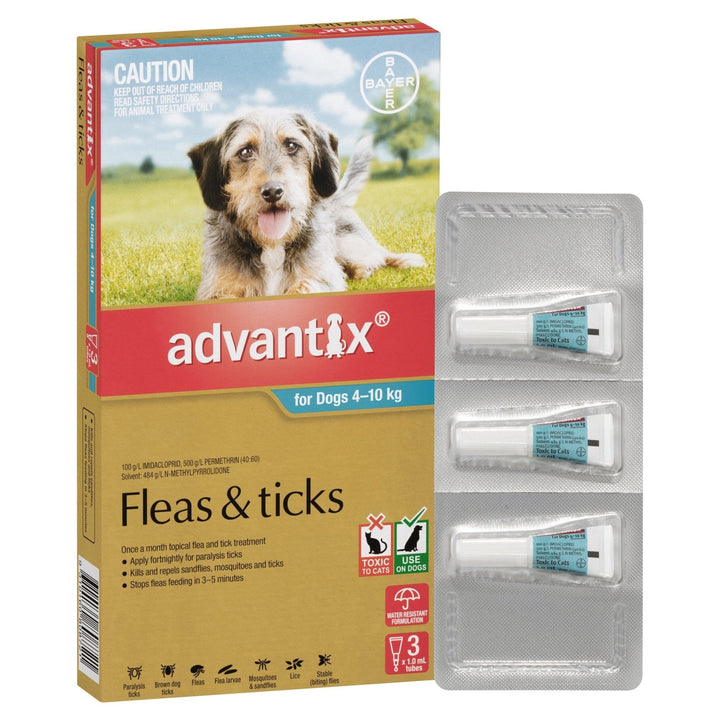 Advantix Fleas & Ticks For Dogs 4 - 10kg - Just For Pets Australia