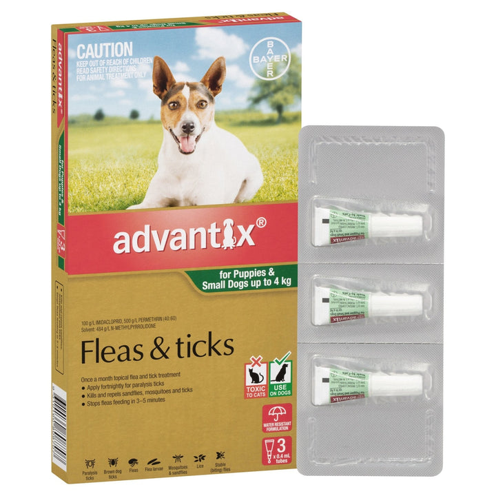 Advantix Fleas & Ticks For Puppies & Small Dogs Up To 4kg - Just For Pets Australia