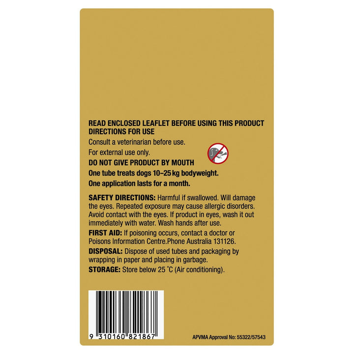 Advocate Fleas, Heartworm & Worms For Dogs 10 - 25kg - Just For Pets Australia