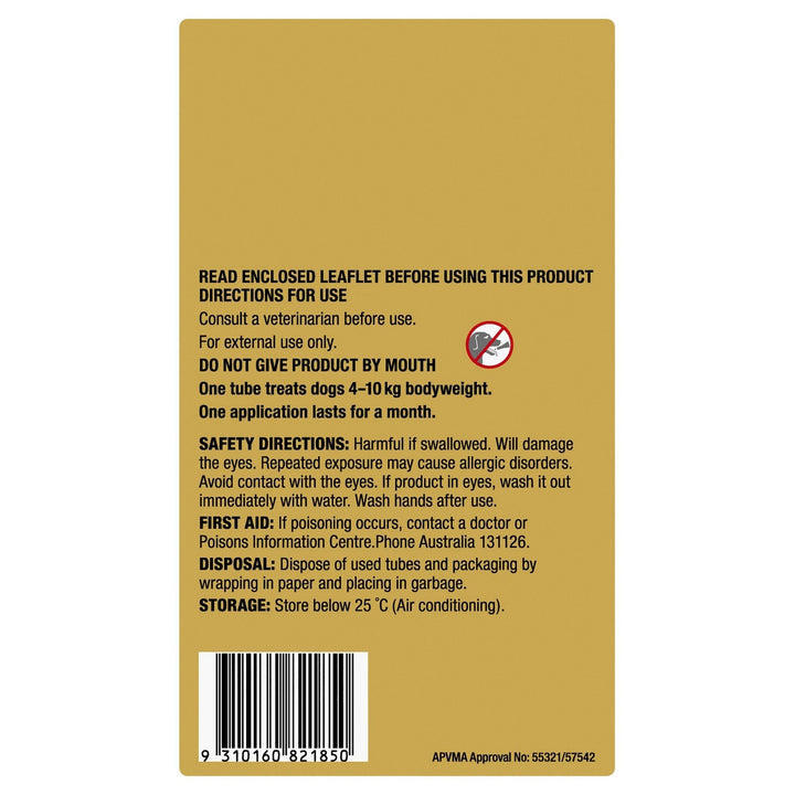 Advocate Fleas, Heartworm & Worms For Dogs 4 - 10kg - Just For Pets Australia