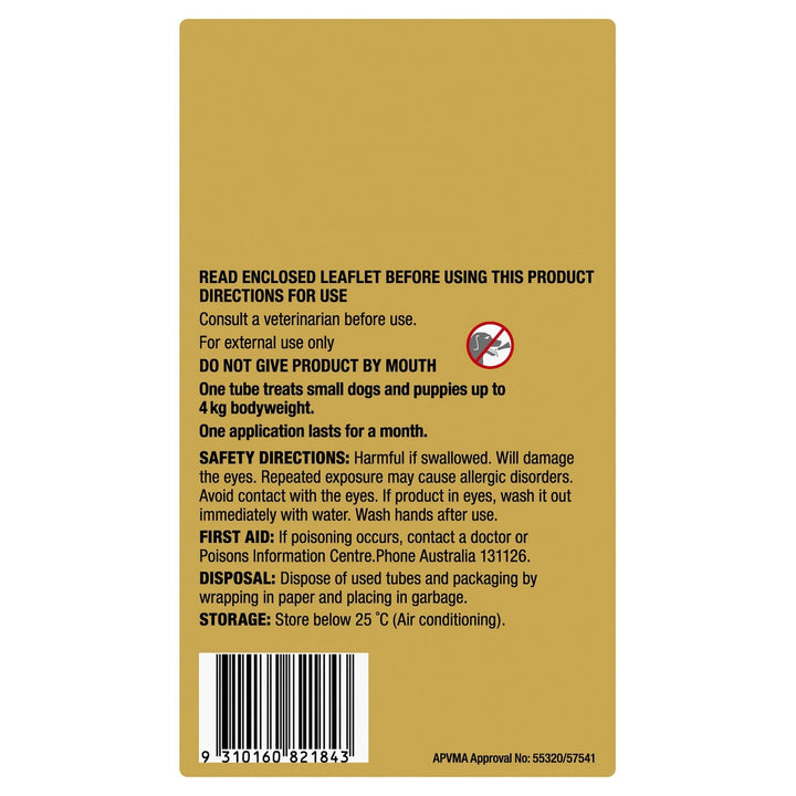 Advocate Fleas, Heartworm & Worms For Puppies & Small Dogs Up To 4kg - Just For Pets Australia