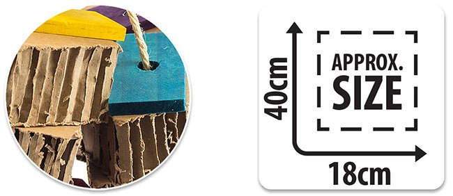 Bainbridge Shredz Cardboard Hangs Bird Toy - Just For Pets Australia