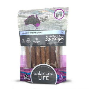 Balanced Life Wild Boar Gourmet Sausage Dog Treat 7 Pack - Just For Pets Australia