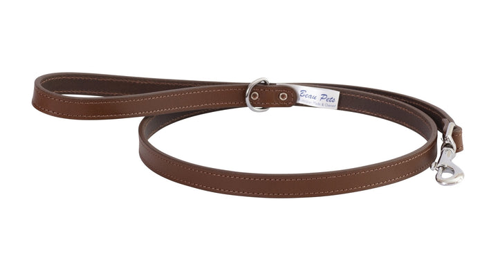 Beau Pets Leather Deluxe Sewn Lead 16mmx100cm - Just For Pets Australia