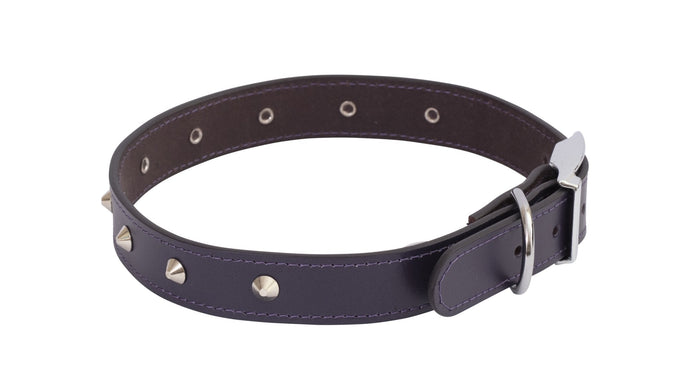 Beau Pets Leather Deluxe Sewn Stud Collar - Just For Pets Australia