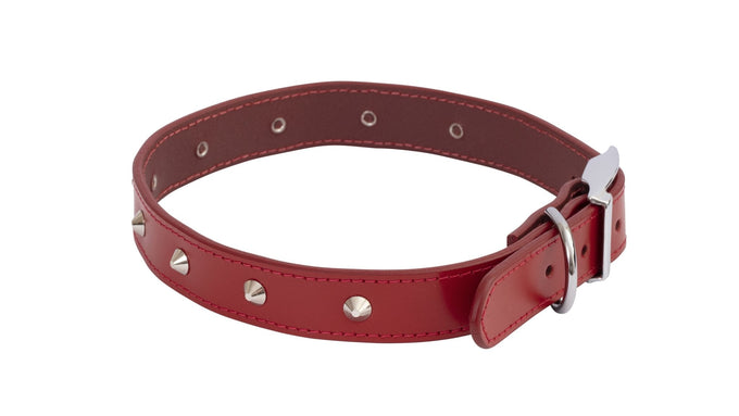 Beau Pets Leather Deluxe Sewn Stud Collar - Just For Pets Australia