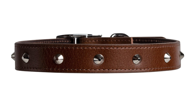 Beau Pets Leather Deluxe Sewn Stud Collar - Just For Pets Australia