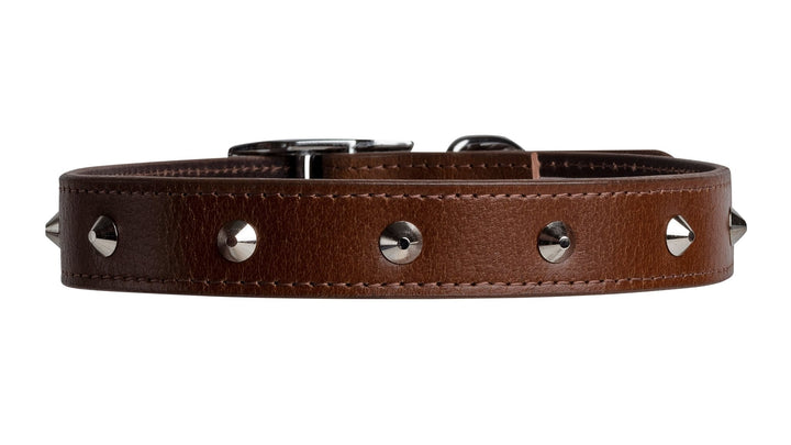 Beau Pets Leather Deluxe Sewn Stud Collar - Just For Pets Australia