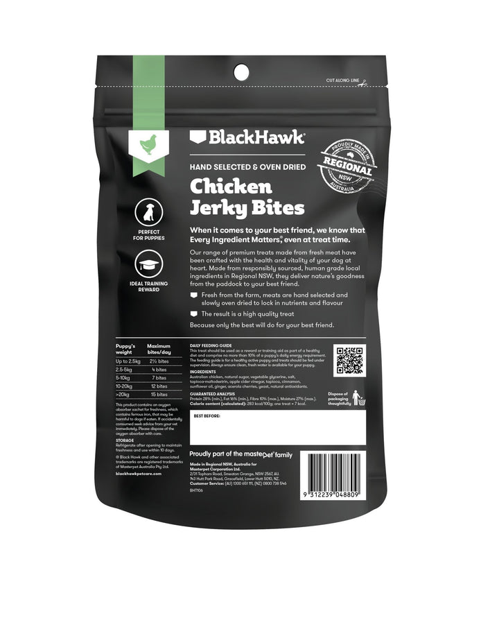 Black Hawk Chicken Jerky Puppy Bites 100g - Just For Pets Australia
