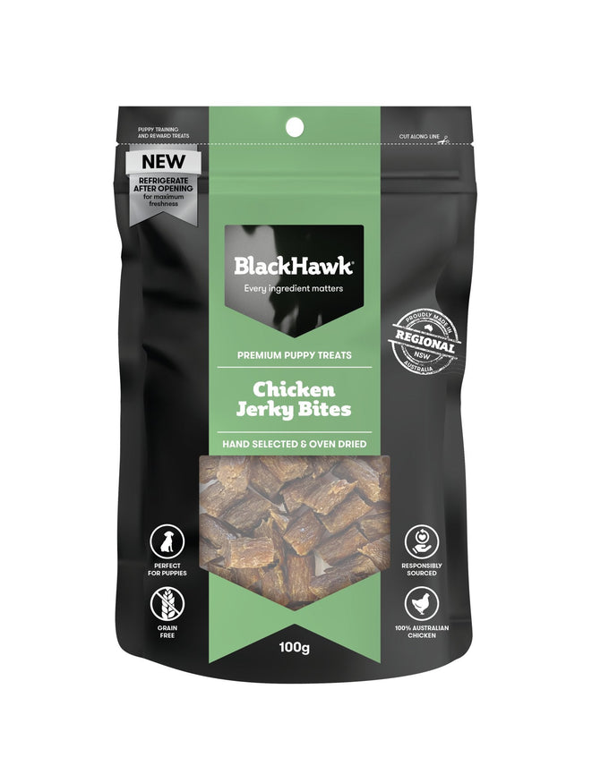 Black Hawk Chicken Jerky Puppy Bites 100g - Just For Pets Australia