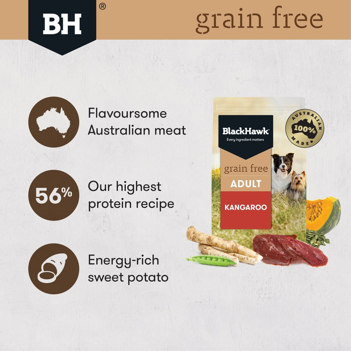 Black Hawk Grain Free Adult Kangaroo Dry Dog Food - Just For Pets Australia