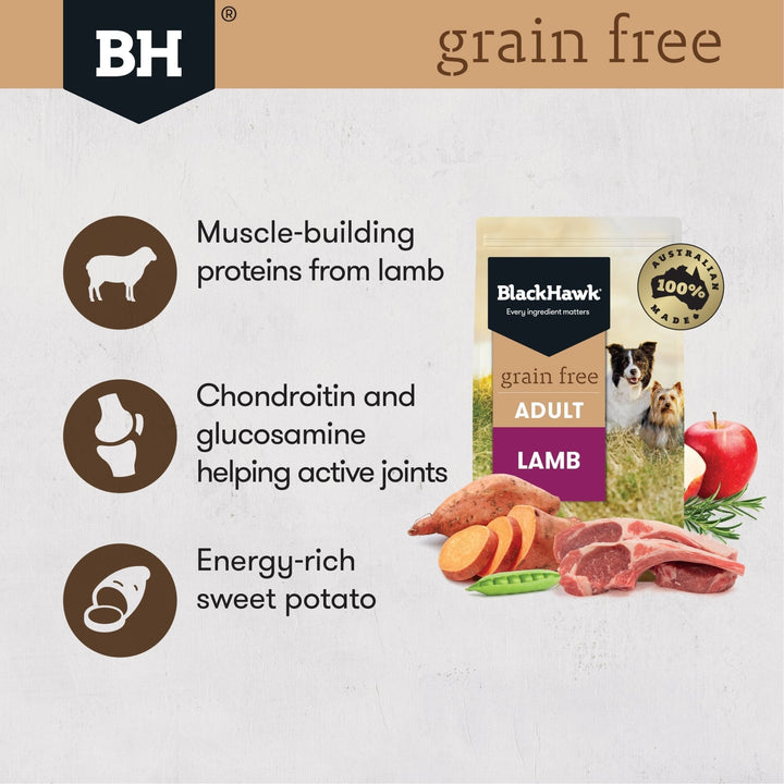Black Hawk Grain Free Adult Lamb Dry Dog Food - Just For Pets Australia