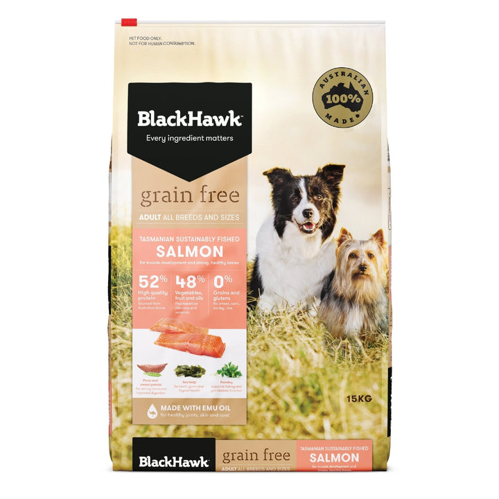 Black Hawk Grain Free Adult Salmon Dry Dog Food - Just For Pets Australia
