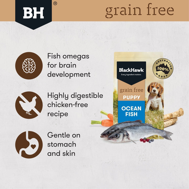 Black Hawk Grain Free Puppy Ocean Fish Dry Food - Just For Pets Australia