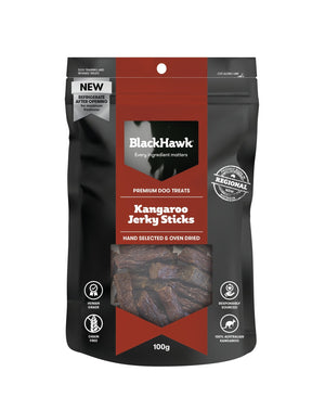 Black Hawk Kangaroo Jerky Sticks 100g - Just For Pets Australia