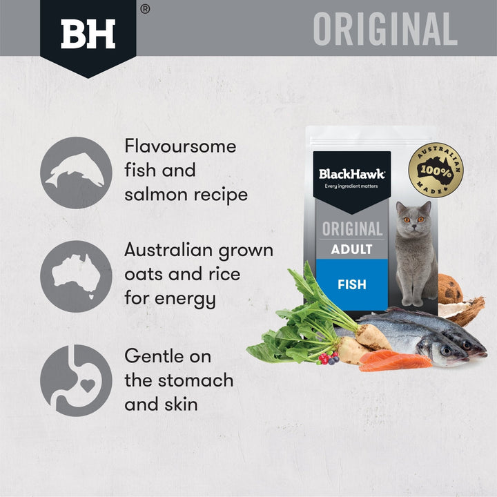 Black Hawk Original Adult Cat Fish Dry Food - Just For Pets Australia