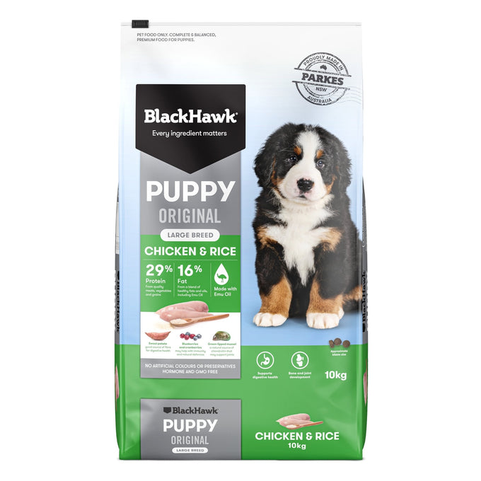 Black Hawk Original Chicken & Rice Large Breed Puppy - Just For Pets Australia