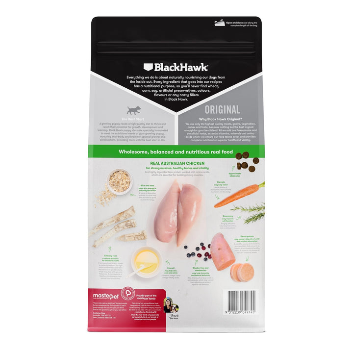 Black Hawk Original Chicken & Rice Medium Breed Puppy - Just For Pets Australia