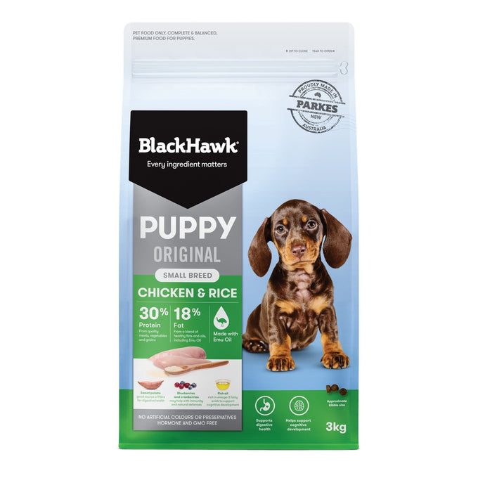 Black Hawk Original Chicken & Rice Small Breed Puppy - Just For Pets Australia