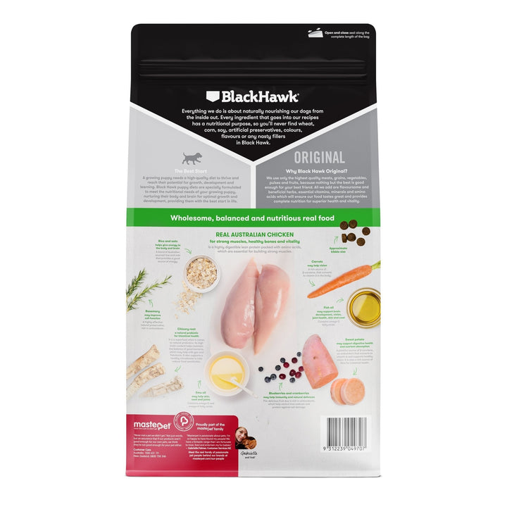 Black Hawk Original Chicken & Rice Small Breed Puppy - Just For Pets Australia