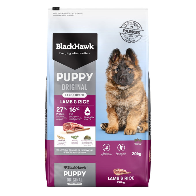 Black Hawk Original Lamb & Rice Large Breed Puppy - Just For Pets Australia