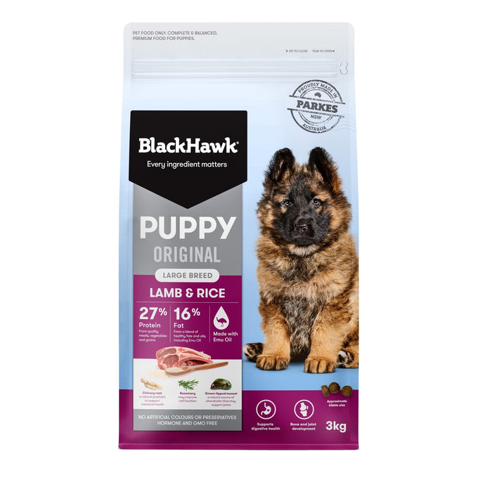 Black Hawk Original Lamb & Rice Large Breed Puppy - Just For Pets Australia