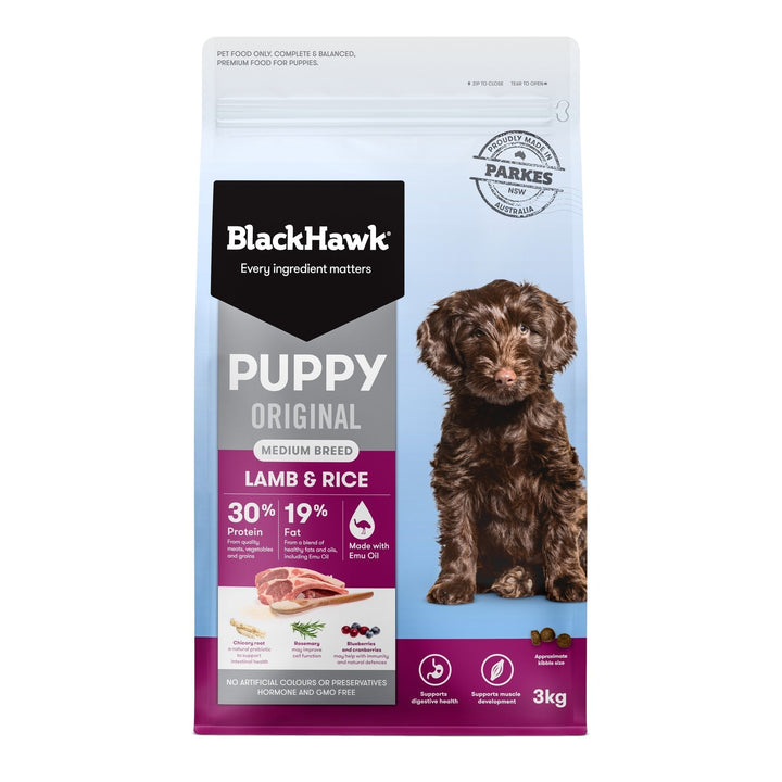 Black Hawk Original Lamb & Rice Medium Breed Puppy - Just For Pets Australia