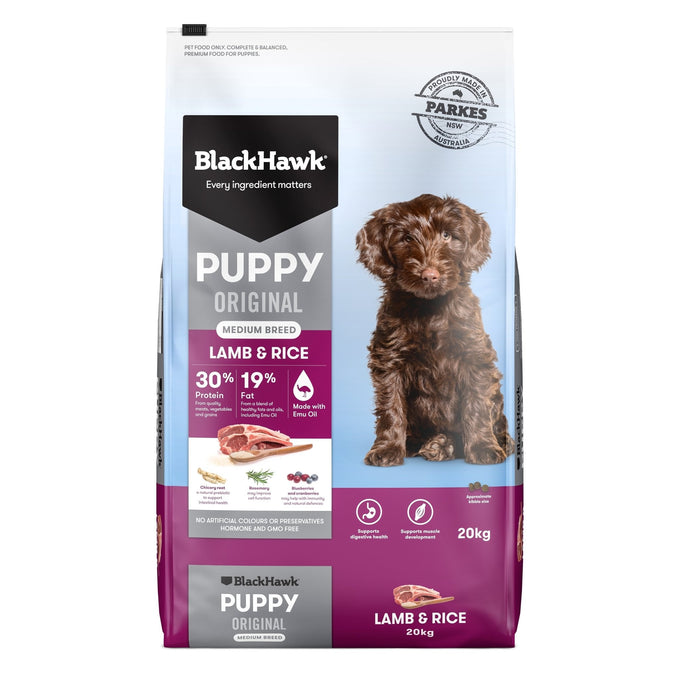 Black Hawk Original Lamb & Rice Medium Breed Puppy - Just For Pets Australia