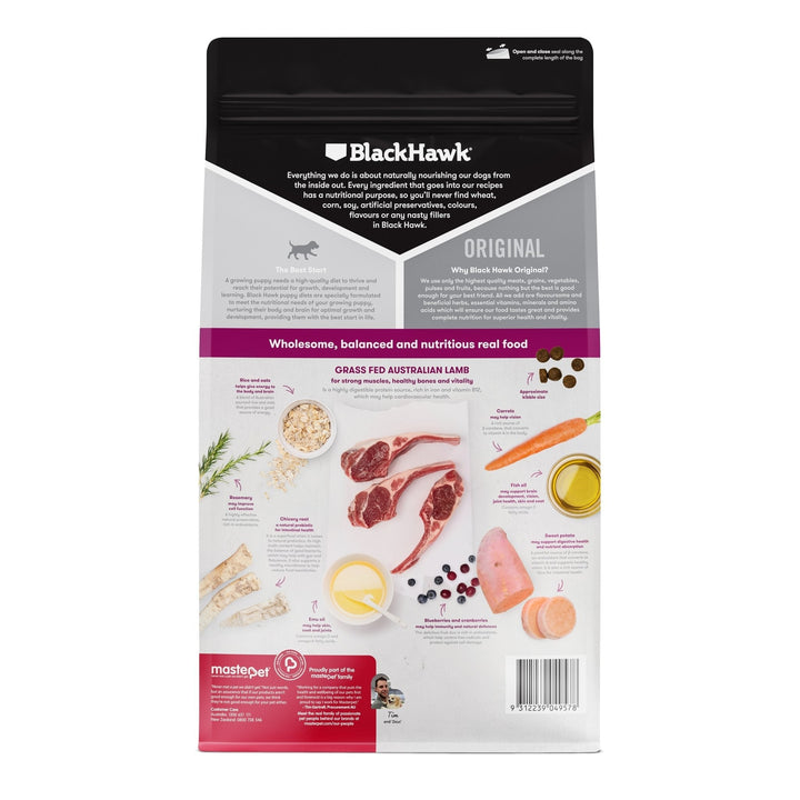 Black Hawk Original Lamb & Rice Small Breed Puppy - Just For Pets Australia