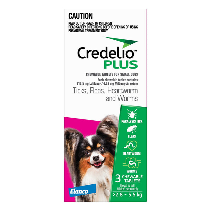 Credelio PLUS 2.8kg - 5.5kg - Just For Pets Australia