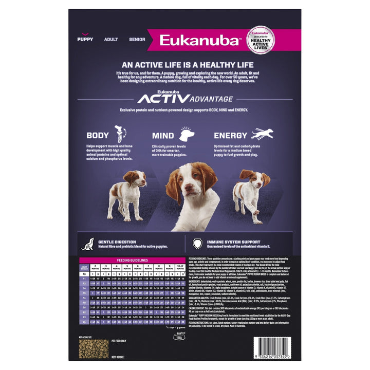 Eukanuba™ Puppy Medium Breed Dry Dog Food 15kg - Just For Pets Australia
