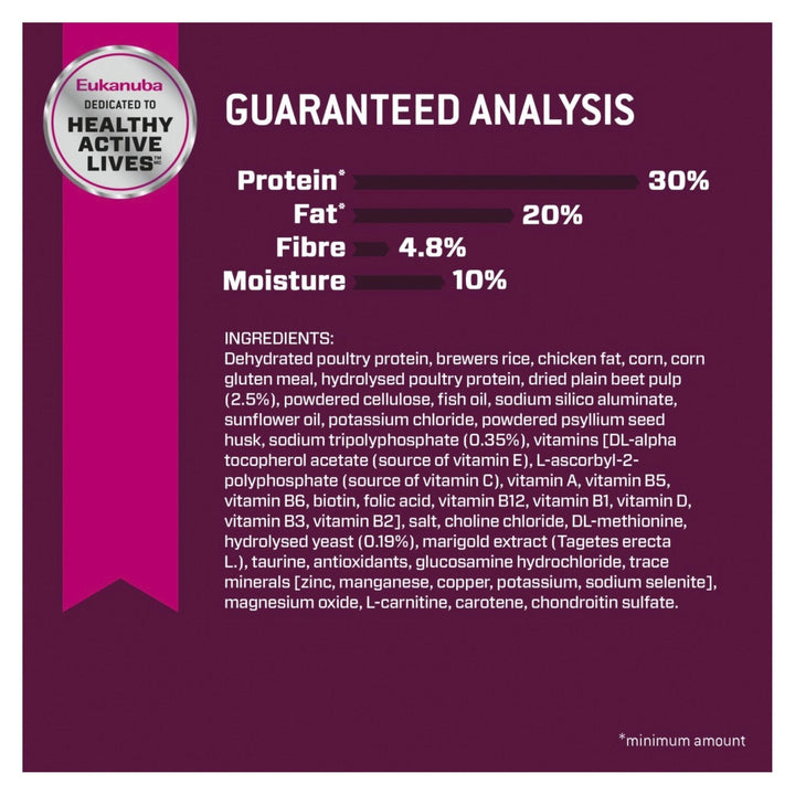 EUKANUBA™ Sport 30/20 Dry Dog Food 15kg - Just For Pets Australia