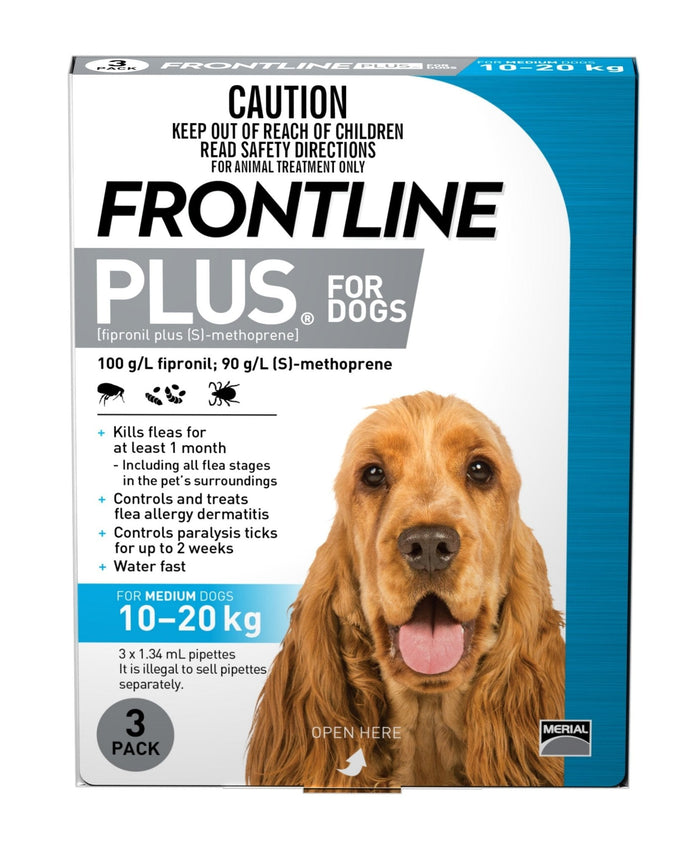 Frontline Plus Blue For Medium Dogs 10-20kg - Just For Pets Australia