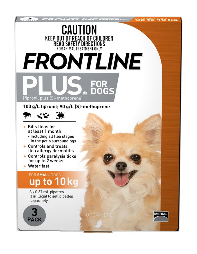 Frontline Plus Orange For Small Dogs under 10kg - Just For Pets Australia