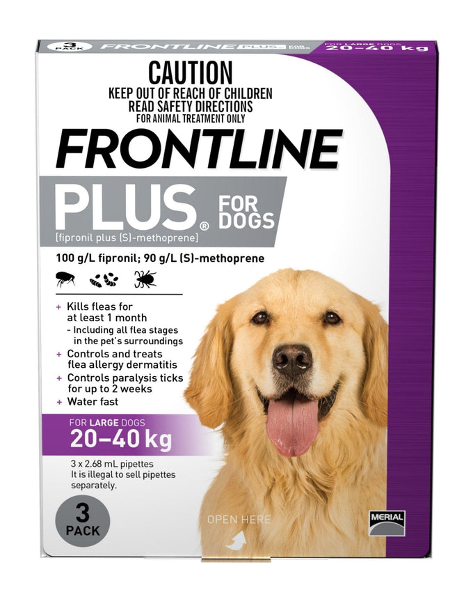 Frontline Plus Purple For Large Dogs 20-40kg - Just For Pets Australia