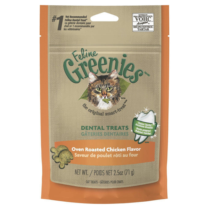 GREENIES™ Feline Dental Cat Treat Oven Roasted Chicken Flavour 10x71g - Just For Pets Australia