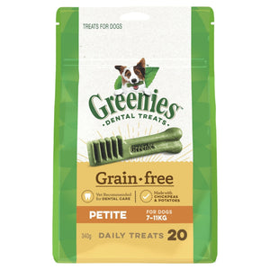 GREENIES™ Grain Free Petite Dental Dog Treat 20 pack 340g - Just For Pets Australia