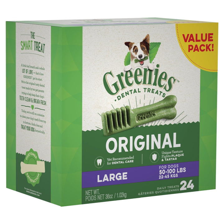 GREENIES™ Original Large Dental Dog Treat 24 Value Pack 1.02kg - Just For Pets Australia