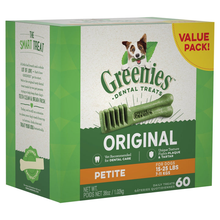 GREENIES™ Original Petite Dental Dog Treat 60 Value Pack 1.02kg - Just For Pets Australia