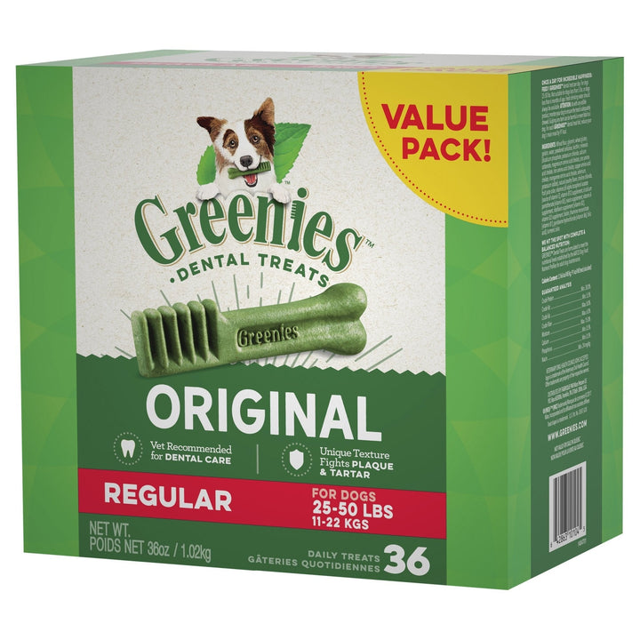 GREENIES™ Original Regular Dental Dog Treat 36 Value Pack 1.02kg - Just For Pets Australia