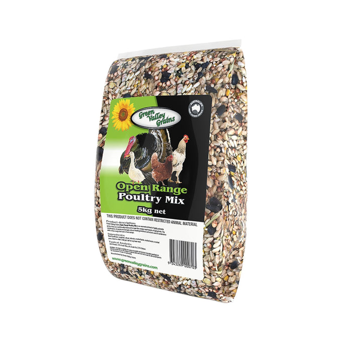 Green Valley Open Range Poultry Mix 5kg - Just For Pets Australia