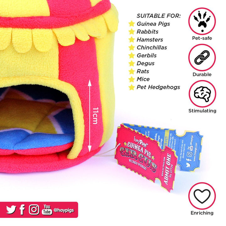 HayPigs! Circus Hidey Hut Fleece Hidey Hut - Just For Pets Australia