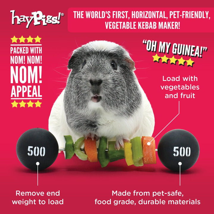HayPigs! Piggy Weightlifter Vegetable Kebab Maker - Just For Pets Australia