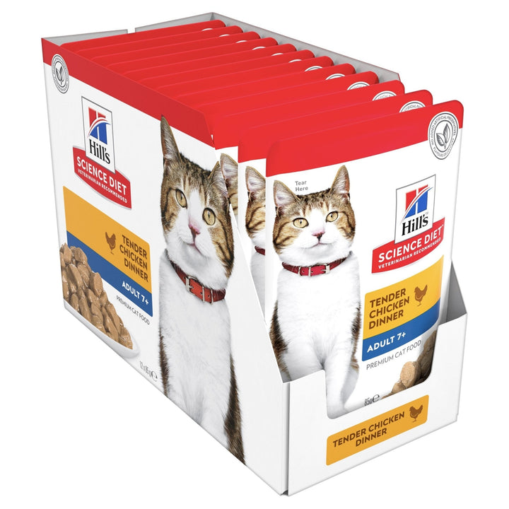 Hill's Science Diet Adult 7+ Chicken Cat Food pouches 85g - Just For Pets Australia