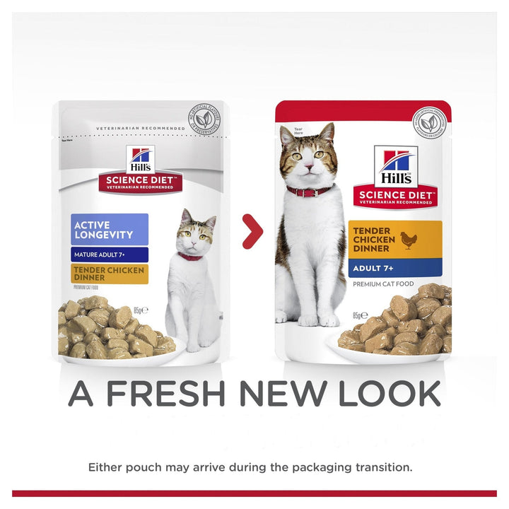 Hill's Science Diet Adult 7+ Chicken Cat Food pouches 85g - Just For Pets Australia